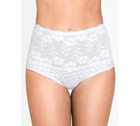 Jacquard Lace Tummy Toning Knickers White