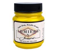 Jacquard Lumiere 2.25oz Fabric Paint Solar Yellow - Metallic Paint for Fabric Paper Wood Ceramic and Metal - Light-bodied Metallic Acrylic Paint - Lightfast & Vibrant Metallic Acrylic Paints