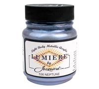 Jacquard Lumiere 2.25oz Metallic Fabric Paint Neptune - Metallic Acrylic Paint for Fabric, Wood, Ceramic & More - Lightfast & Vibrant