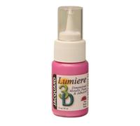 Jacquard Lumiere 3D Dimensional Paint, Metallic Adhesive with Raised Effect for Fabric, Wood and Paper Craft Projects, Pink, 1 fl oz (30ml)