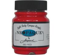 Jacquard Neopaque JAC1583 Red Acrylic Paint, Ideal for Fabric, Leather, and Mixed Media, Water-Based and Non-Toxic 2.25 oz Bottle