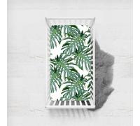 Jacquard Pattern Next to Me Crib Sheets, Morbuy Soft Microfiber Moses Basket Sheets, Breathable Cot Bed Sheets, Travel Cot Sheets for Boy and Girl, Easy Care Crib Sheets (Green Leaves,140x90cm)