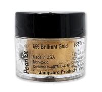 Jacquard Pearl Ex Pigment Powder 3 Grams Brilliant Gold - Loose Mica Powder for Epoxy Resin, Watercolors, Calligraphy Ink & Clay - Epoxy Pigment Powder - Epoxy Resin Color