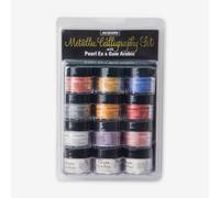Jacquard : Pearl Ex : Powdered Pigment : .11oz : 3g : Calligraphy Set : 9 colours & 3 Gum Arabic