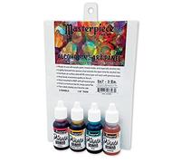 Jacquard Pinata Alcohol Ink Art Set for Resin Dye and Tumbler Making, Vibrant Colours Craft Kit with Fast Drying Painting Supplies, Includes 4 Pigments Plus 3 Canvases