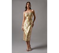 Jacquard Pleated Bandeau Dress Coast Pistachio 12