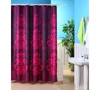 JACQUARD PLUM PATTERNED POLYESTER 180 X 180CM SHOWER CURTAIN