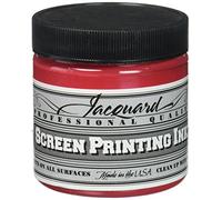 Jacquard Professional Screen Print Ink, Water-Soluable, 4oz Jar, Opaque Red (126)