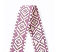 Jacquard Ribbon 1-5M 38mm Colorful Jacquard Cotton Webbing 1.2mm Thick Ethnic Canvas Bag Luggage Strap Garment Ribbon Band Sewing Accessory(Red,5Meters)