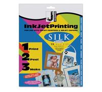 Jacquard Silk Habotai Inkjet Fabric Sheets - 15 Pack Printable Silk Sheets for Inkjet Printers, Fabric Printing & Craft Projects