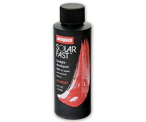Jacquard Solarfast Dye, Sun Activated Ink for Light Sensitive Printmaking, Develops Colour on Fabric or Paper Crafts Using Sunlight, Scarlet, 8oz