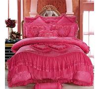 Jacquard Soul Mates Luxury Wedding Bedding Set Lace Duvet Cover Bedspread Pillowcases Queen King Size 4/6pcs