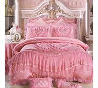 Jacquard Soul Mates Luxury Wedding Bedding Set Lace Duvet Cover Bedspread Pillowcases Queen King Size 4/6pcs (Color : A, Size : 200 * 230cm6Pcs) (A 200 * 230cm4Pcs)