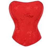 Jacquard Strapless Corset Top, Vintage Bustier for Halloween & Daily Wear | Gothic & Steampunk Themes, Flexible Boning, Hourglass Silhouette, Renaissance & Pirate Costumes for Parties
