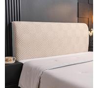 Jacquard Stretch Headboard Cover, Anti-slip, Dustproof Protector For Full, Queen, King Size Beds - Elegant Bedroom Decor Slipcover Beige 220-240cm/87-94in