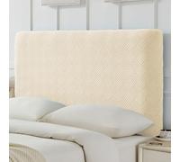 Jacquard Stretch Headboard Covers For Full, Queen, King - Anti-slip, Dustproof Protector Slipcover For Home Décor & Furniture Style Enhancement Beige-e Cal King:67-74''
