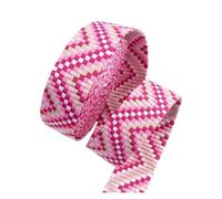 Jacquard Trim 1-5Meters 38mm Webbing for Crochet Bags Jacquard Ribbon Straps 2mm Thick Decorative Ribbons Sewing Bias Belt Sling Trims(Color 7,38mm-2Meters)