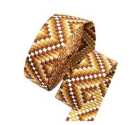 Jacquard Trim 1-5Meters 38mm Webbing for Crochet Bags Jacquard Ribbon Straps 2mm Thick Decorative Ribbons Sewing Bias Belt Sling Trims(Color 4,38mm-1Meter)