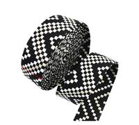 Jacquard Trim 1-5Meters 38mm Webbing for Crochet Bags Jacquard Ribbon Straps 2mm Thick Decorative Ribbons Sewing Bias Belt Sling Trims(Color 8,38mm-1Meter)