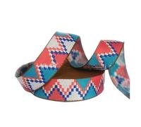 Jacquard Trim 2/5M 3cm Colored Webbing Jacquard Ribbon Band Bag Strap Clothes Lace Cotton Tape Belt Sewing Accessories(Color 1,2Meters)