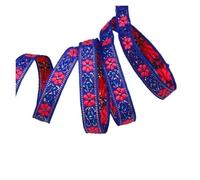 Jacquard Trim 7M/Lot Width 1CM Vintage Handmade Embroidered Jacquard Ribbons Clothing Lace Fabric(Color 7)