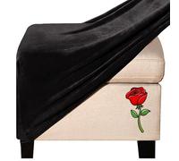 Jacquard Velvet Ottoman Footstool Cover - Slipcover for Square, Rectangle, Round Footstools - Small & Large Sizes - Color: @18