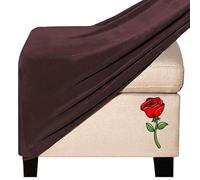 Jacquard Velvet Ottoman Footstool Cover - Slipcover for Square, Rectangle, Round - Small, Large - Stretch - Color : @15, Size : Sq