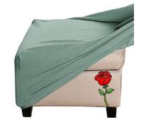 Jacquard Velvet Ottoman Footstool Cover - Slipcover for Square, Rectangle, Round - Small, Large - Stretch Fit
