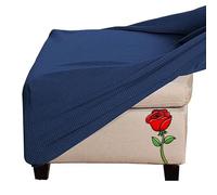 Jacquard Velvet Ottoman Footstool Cover - Stretch Fit, Square, Rectangle, Round, Small, Large - Slipcover Pouffe Protector (Color: @03, Size: Square)