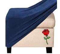 Jacquard Velvet Ottoman Footstool Cover - Stretch Fit, Square, Rectangle, Round, Small, Large - Slipcover Protector (Color: @16, Size: Square)