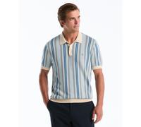 Jacquard Vertical Stripe Sweater Polo In Birch