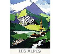 Jacquelin Alps Mountains French Railway Advert Unframed Wall Art Print Poster Home Decor Premium