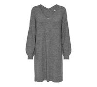 JACQUELINE de YONG JDY Women's Long Sleeve Knit Dress Regular Fit Mid-Length Sweater V-Neck Top Knee-Length JDYELANORA, Colours:Dark Grey, Size:M