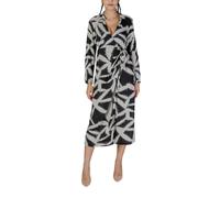Jacqueline de Yong Womens Abstract Print Wrap Midi Dress - Black Viscose - Size Small