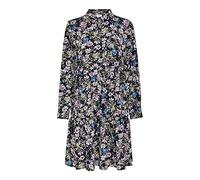 JDY Women's Jdypiper L/S Shirt Dress WVN Noos, Black iris/AOP: Purple and Parisian Blue Flowers, 8