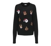 JACQUELINE de YONG Women's Jdysanta L/S X-Mas O-Neck Pullover KNT, Black, L