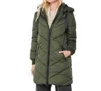 Recycled Long Padded Jacket with Hood Green