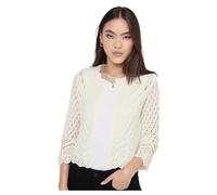 JACQUELINE de YONG Women's Jdysun 3/4 Cropped Cardigan KNT Noos Sweater, Eggnog, XS
