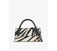 Jacquemus Black and White Zebra Le Chiquito Long Small Leather Top-handle Bag