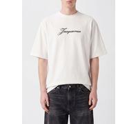 JACQUEMUS Crew Neck Cotton Blend T-Shirt with Printed Contrast Logo - Size: S - male