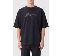 JACQUEMUS Crew Neck Cotton Blend T-Shirt with Printed Contrast Logo - Size: XL - male