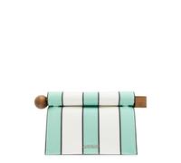 Jacquemus La Pochette Rond Carre Striped Canvas Clutch - White - One Size