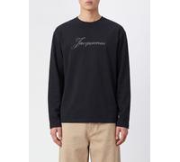 JACQUEMUS Long-Sleeved Organic Cotton and Hemp T-Shirt with Logo Print - Size: L - male