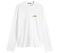 Jacquemus Men's Grosgrain Logo Long Sleeve T-Shirt White