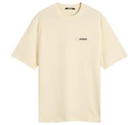 Jacquemus Men's Grosgrain Logo T-Shirt Beige