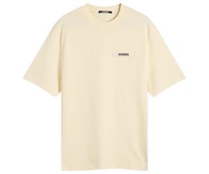 Jacquemus Men's Grosgrain Logo T-Shirt Beige