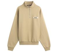Jacquemus Men's Grosgrain Zip Sweatshirt Dark Beige XL