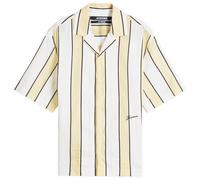 Jacquemus Men's Stripe Cotton Short Sleeve Shirt White/Yellow