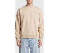 JACQUEMUS Pure Cotton Crewneck Sweatshirt with Applied Contrast Logo - Size: L - male