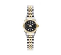 Jacques du Manoir Ladies Inspiration Black Dial Two Tone Stainless Steel Watch